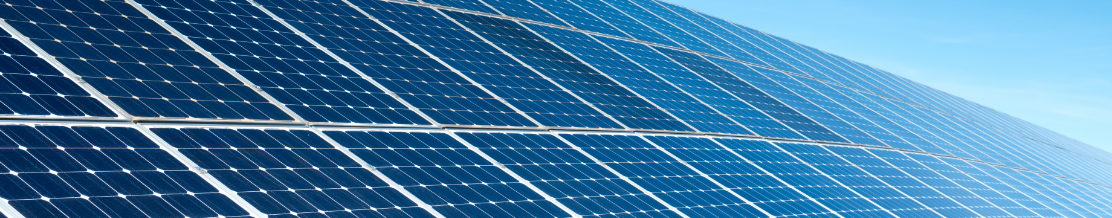Solar panels against the deep blue sky. Renewable energy from solar.