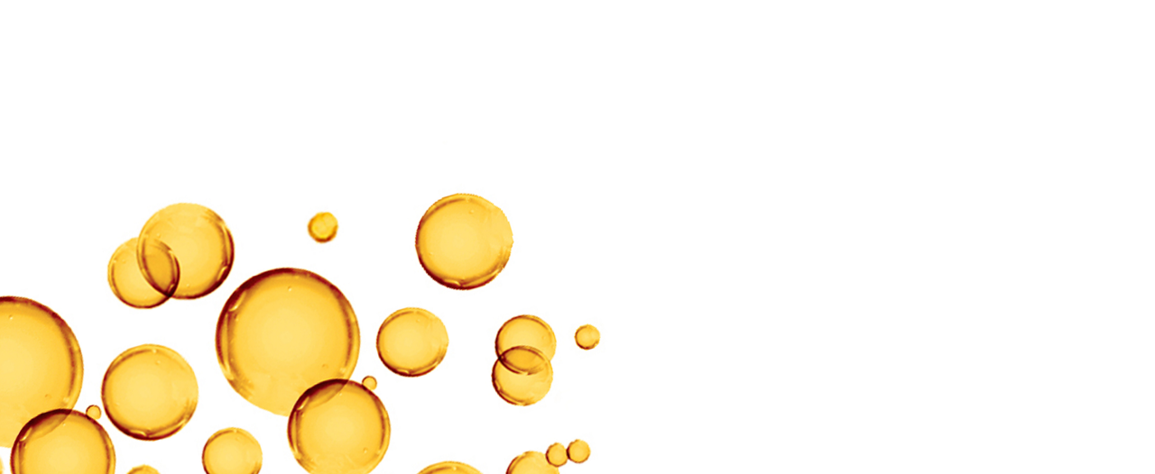 Bubbles oil or serum on white background.