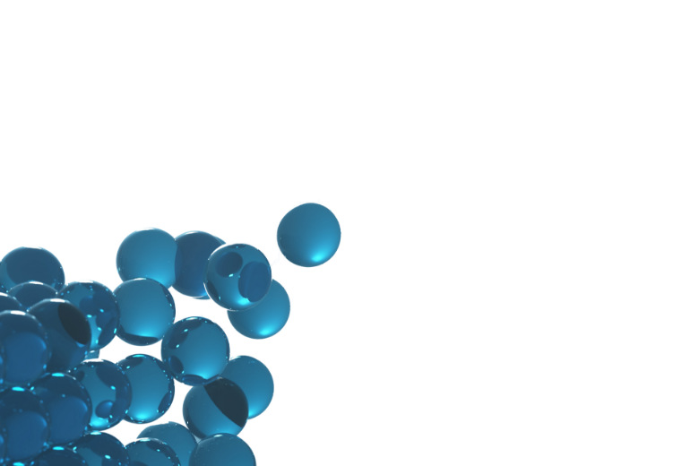Blue molecular structure dissolution. Polymer molecules. Abstract science background. 3d illustration.