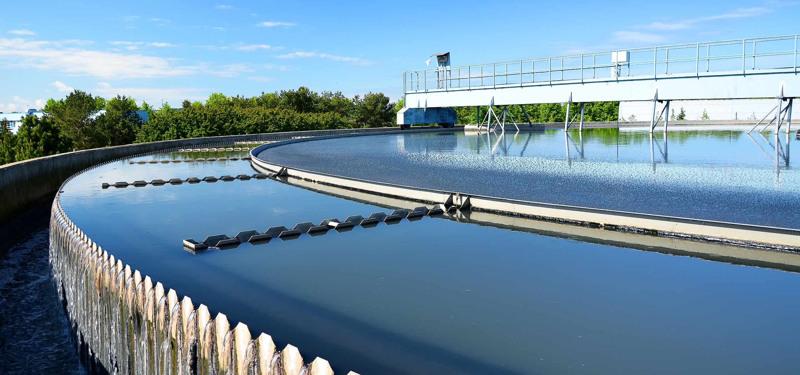 Water treatment plant for water recycling and purification.